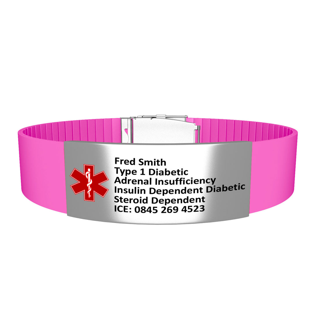 Medical Bracelet with Clasp and Red Symbol