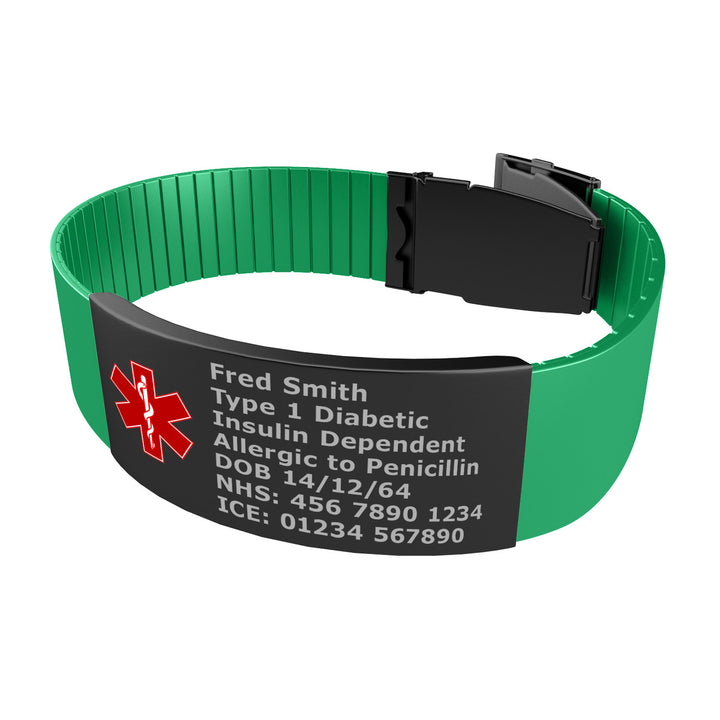 Medical Bracelet With Black Clasp